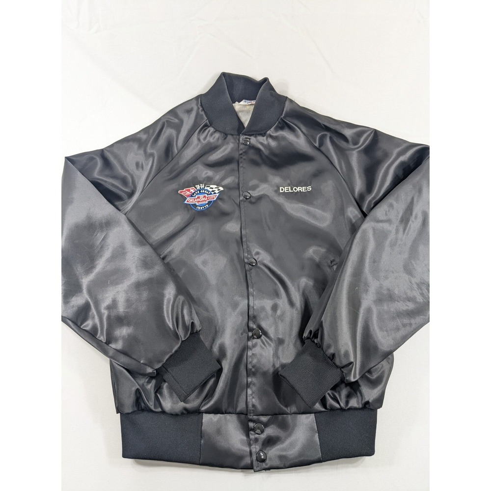 Vintage 90s Late Great Chevys (Delores) Satin Jacket Small Oklahoma City